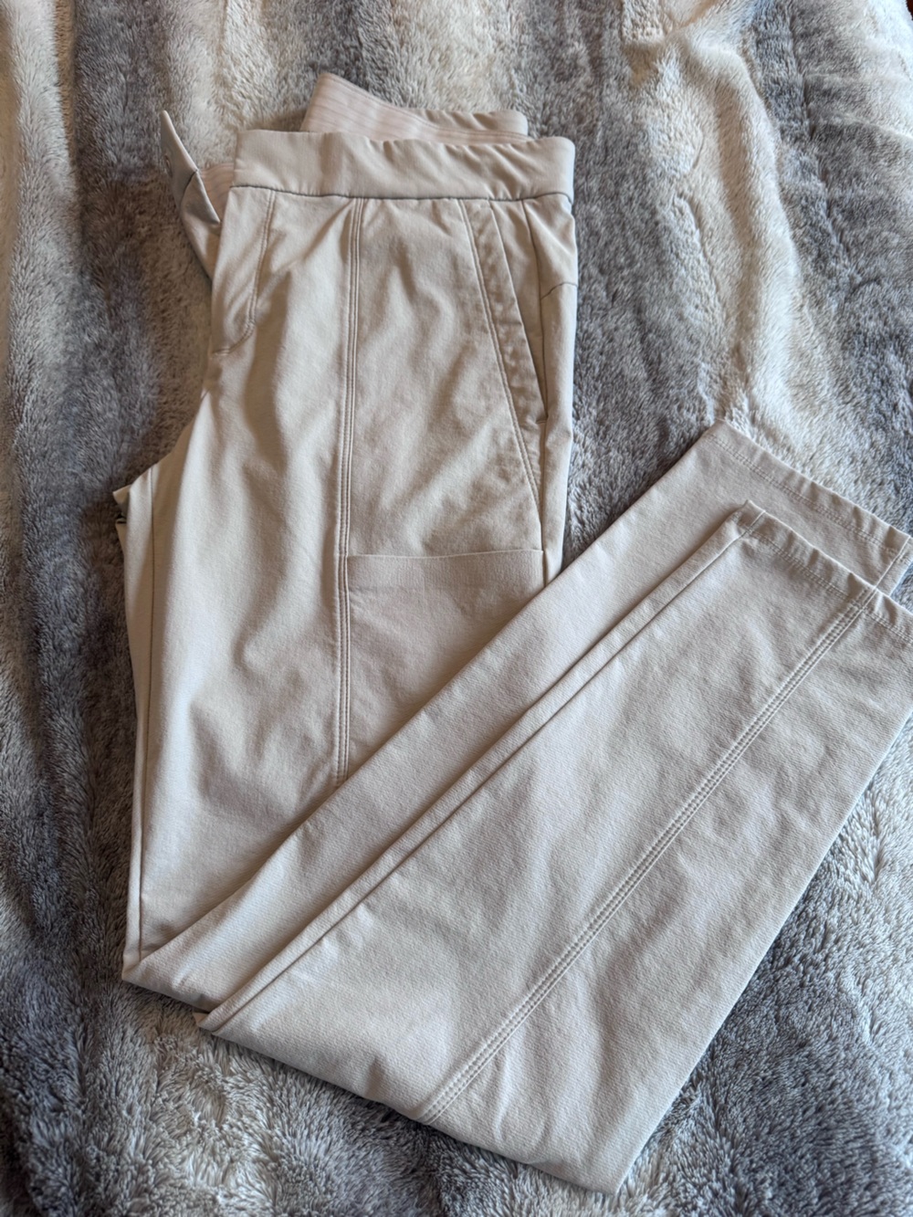 Athleta Cream Straight-Leg Ponte Pants
